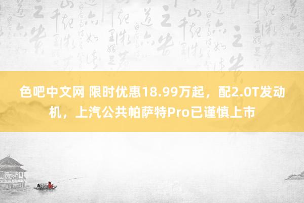 色吧中文网 限时优惠18.99万起，配2.0T发动机，上汽公共帕萨特Pro已谨慎上市