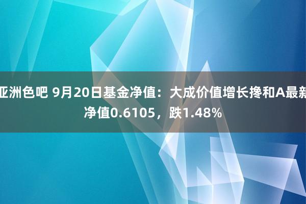 亚洲色吧 9月20日基金净值：大成价值增长搀和A最新净值0.6105，跌1.48%