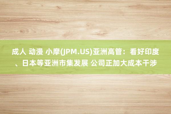 成人 动漫 小摩(JPM.US)亚洲高管：看好印度、日本等亚洲市集发展 公司正加大成本干涉