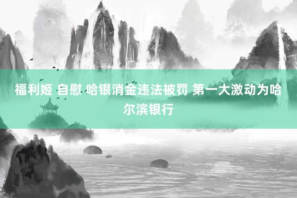 福利姬 自慰 哈银消金违法被罚 第一大激动为哈尔滨银行