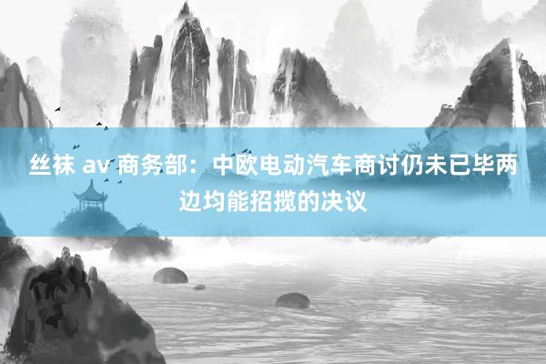 丝袜 av 商务部：中欧电动汽车商讨仍未已毕两边均能招揽的决议