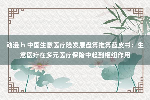 动漫 h 中国生意医疗险发展盘算推算蓝皮书：生意医疗在多元医疗保险中起到枢纽作用