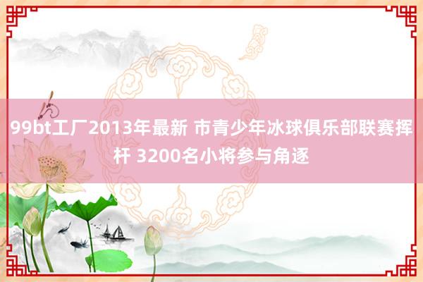 99bt工厂2013年最新 市青少年冰球俱乐部联赛挥杆 3200名小将参与角逐