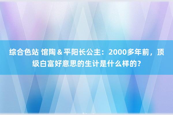 综合色站 馆陶＆平阳长公主：2000多年前，顶级白富好意思的生计是什么样的？