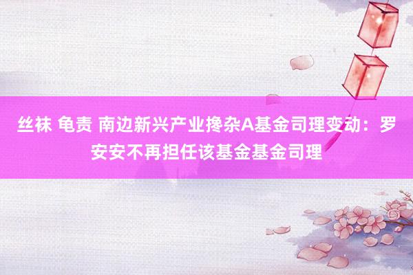 丝袜 龟责 南边新兴产业搀杂A基金司理变动：罗安安不再担任该基金基金司理