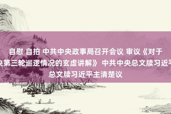 自慰 自拍 中共中央政事局召开会议 审议《对于二十届中央第三轮巡逻情况的玄虚讲解》 中共中央总文牍习近平主清楚议