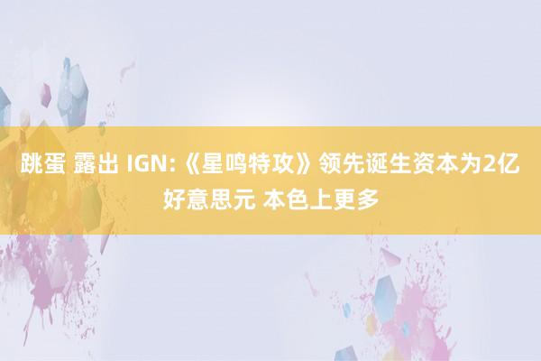 跳蛋 露出 IGN:《星鸣特攻》领先诞生资本为2亿好意思元 本色上更多