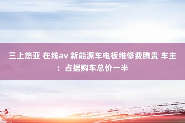 三上悠亚 在线av 新能源车电板维修费腾贵 车主：占据购车总价一半