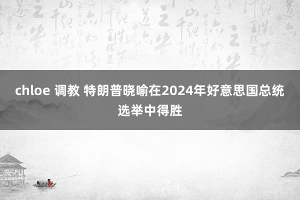 chloe 调教 特朗普晓喻在2024年好意思国总统选举中得胜