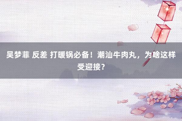 吴梦菲 反差 打暖锅必备！潮汕牛肉丸，为啥这样受迎接？