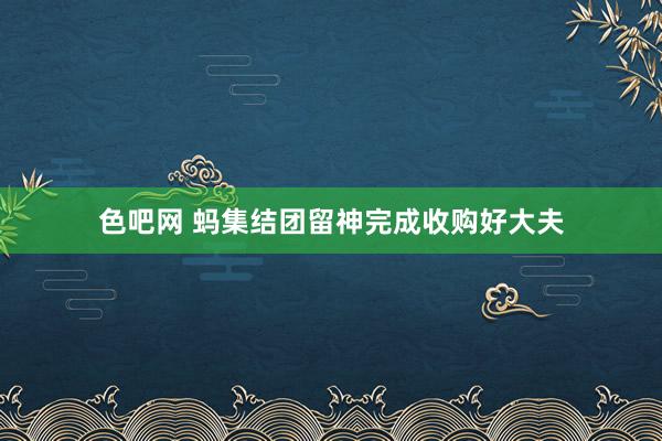 色吧网 蚂集结团留神完成收购好大夫