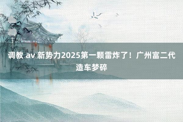 调教 av 新势力2025第一颗雷炸了！广州富二代造车梦碎