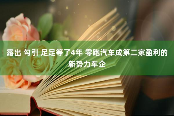 露出 勾引 足足等了4年 零跑汽车成第二家盈利的新势力车企